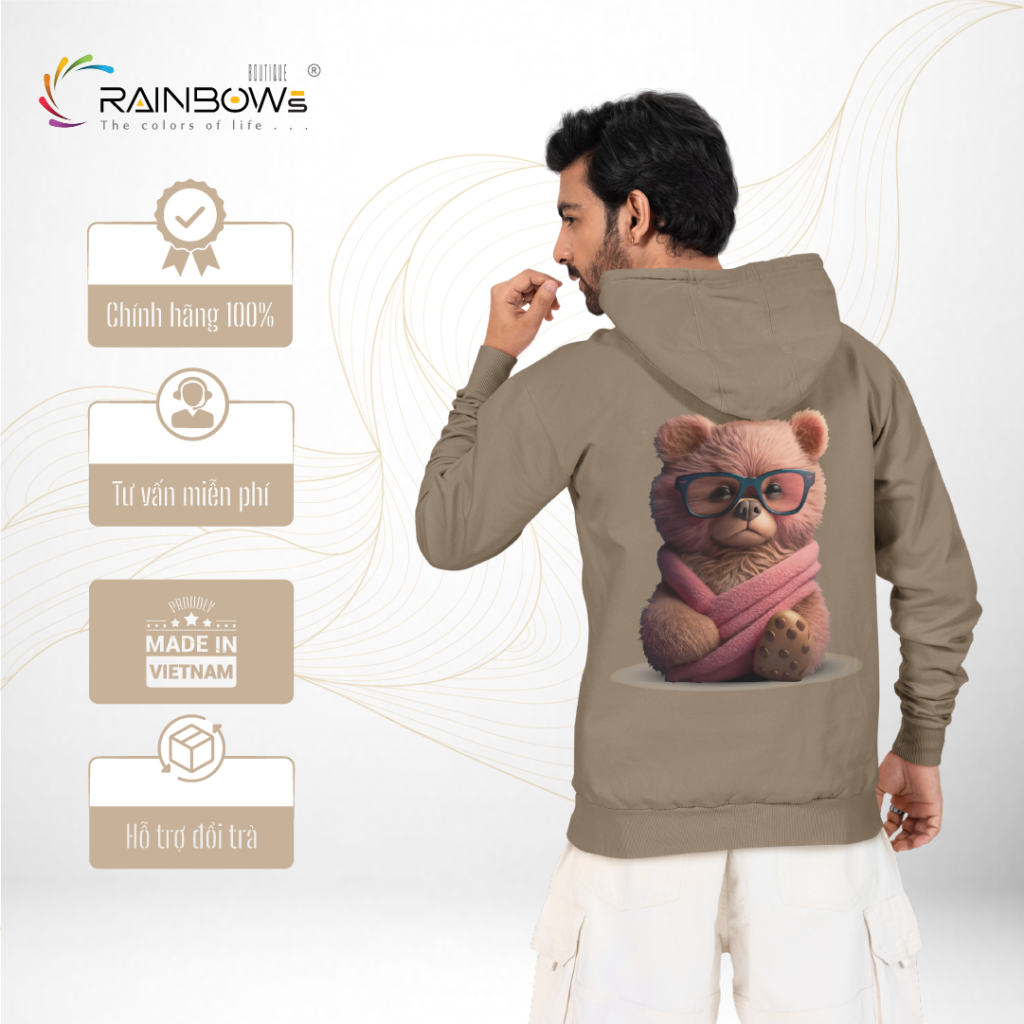 áo hoodie in hình gấu bear siêu đẹp
