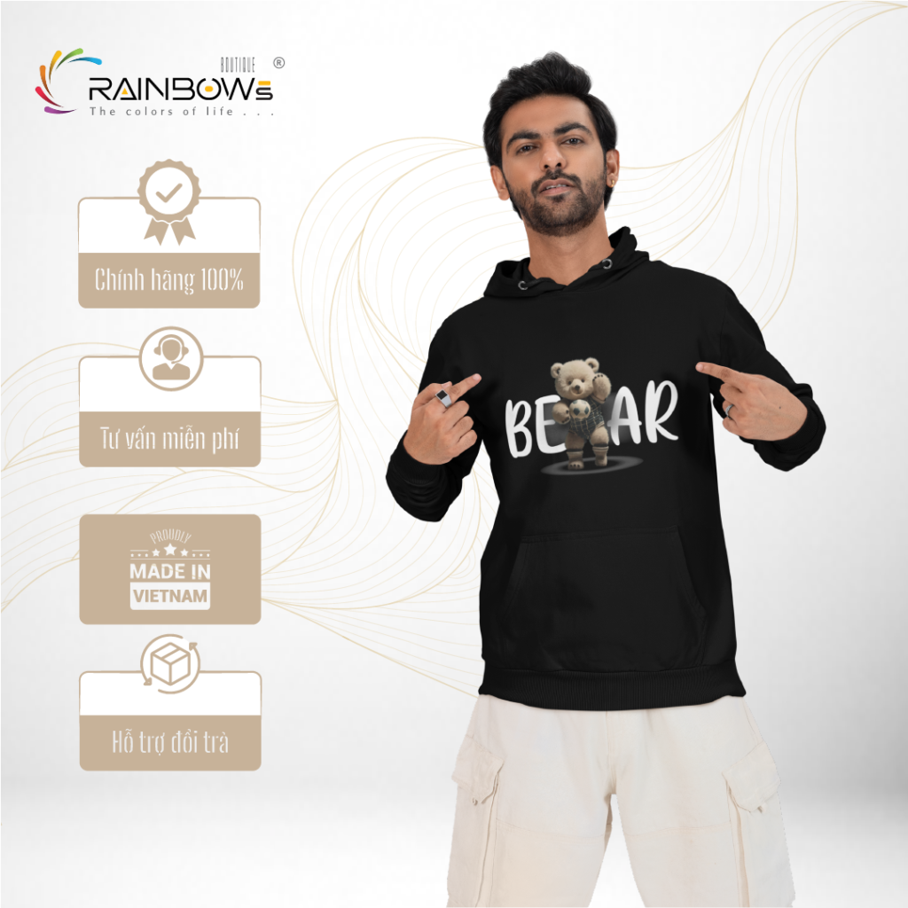 áo hoodie in hình gấu bear siêu đẹp