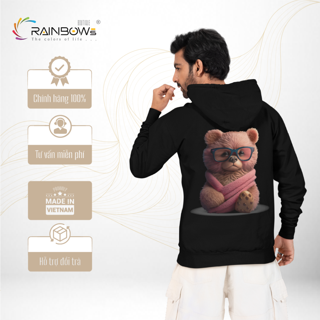 áo hoodie in hình gấu bear siêu đẹp