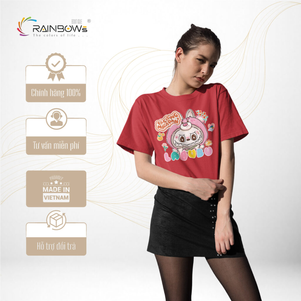 áo thun đen in hình labubu cực đẹp cho giới trẻ