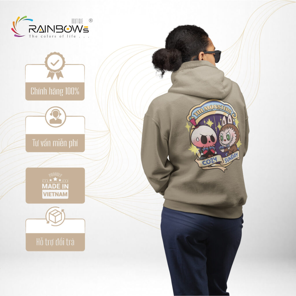 áo hoodie đẹp và chất in hình labubu