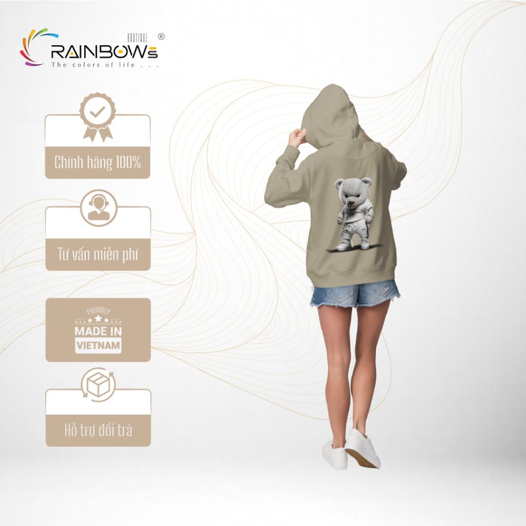 áo hoodie đẹp in hình gấu bear