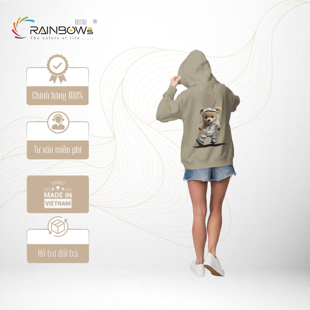 áo hoodie in hình gấu bear đẹp
