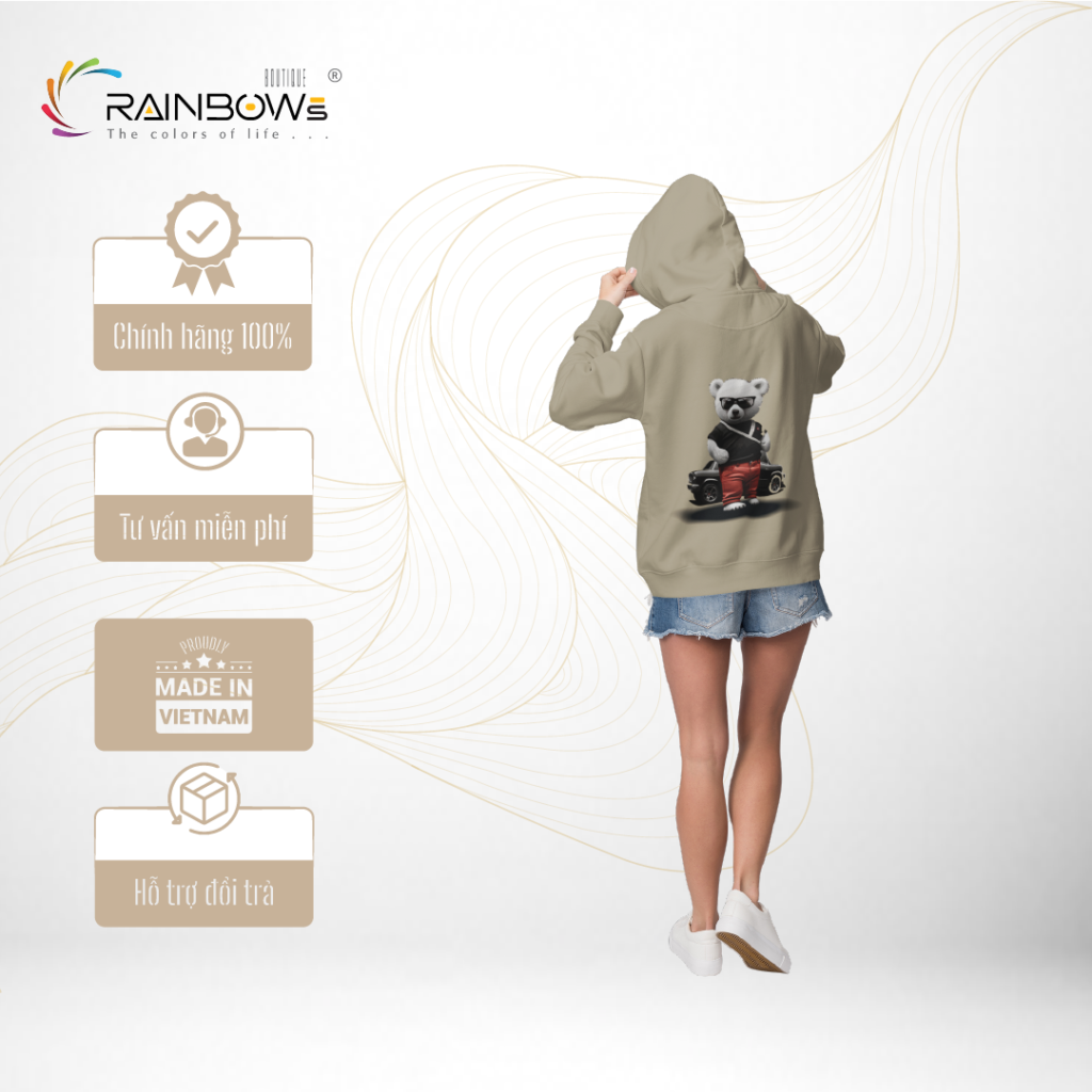 áo hoodie in hình gấu bear cực đẹp và ngầu