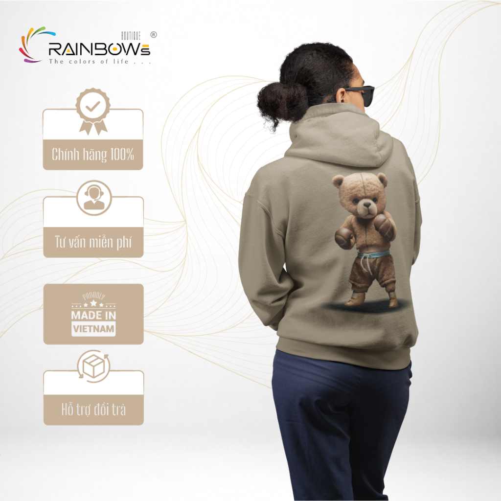 áo hoodie đẹp in hình gấu bear