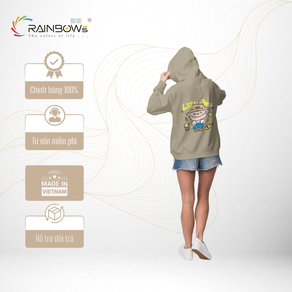 áo hoodie đẹp in hình labubu chất