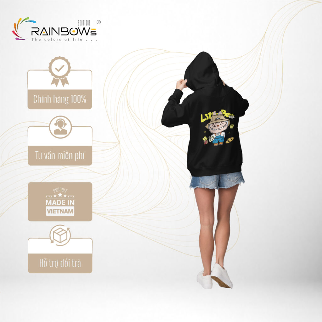 áo hoodie in hình labubu siêu đẹp mang phong cách trẻ trung