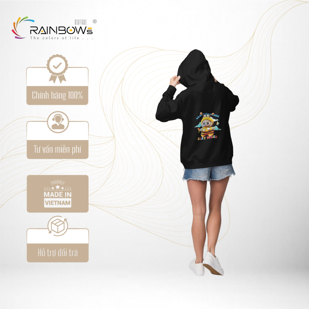 áo hoodie in hình labubu siêu đẹp