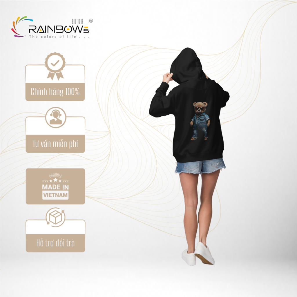 áo hoodie cực đẹp in hình gấu bear