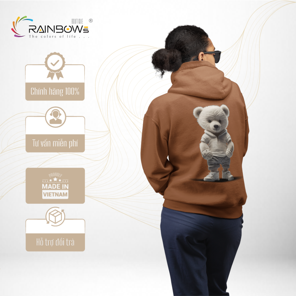 áo hoodie in hình gấu bear đẹp