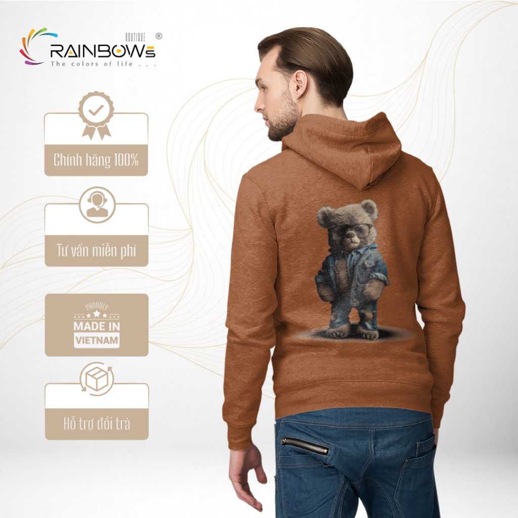 áo hoodie đẹp và ngầu in hình gấu bear