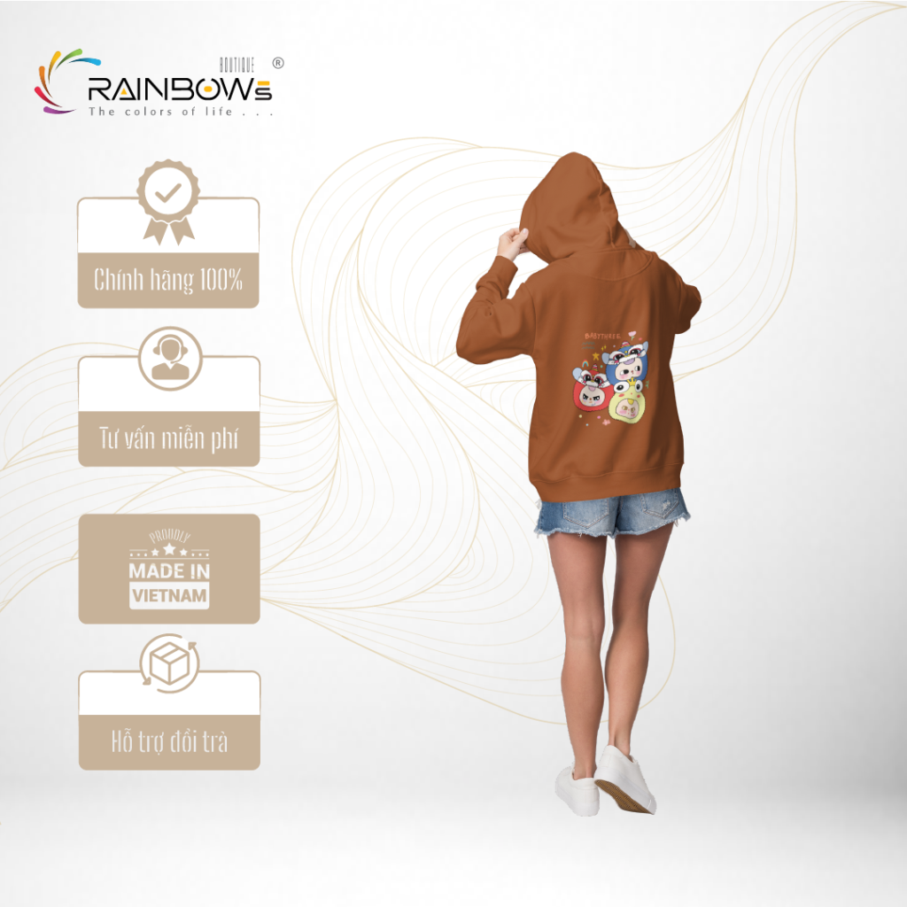 áo hoodie cực ngầu in hình baby three