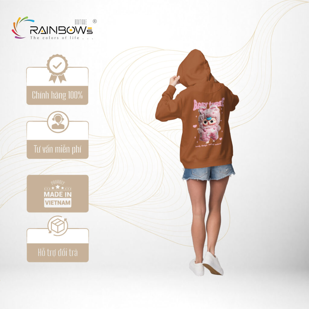 áo hoodie in hình baby three cực đẹp