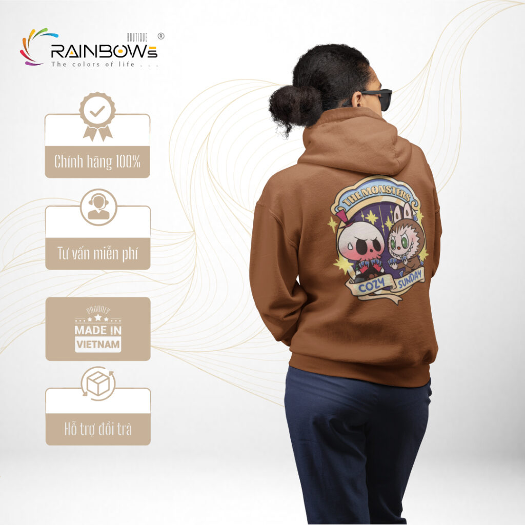 áo hoodie cục đẹp in hình labubu