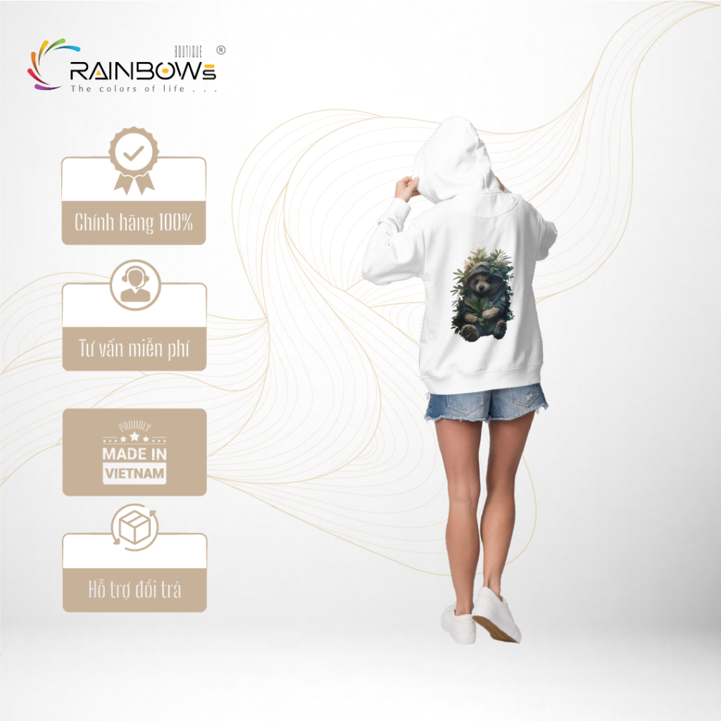 áo hoodie đẹp in hình gấu bear