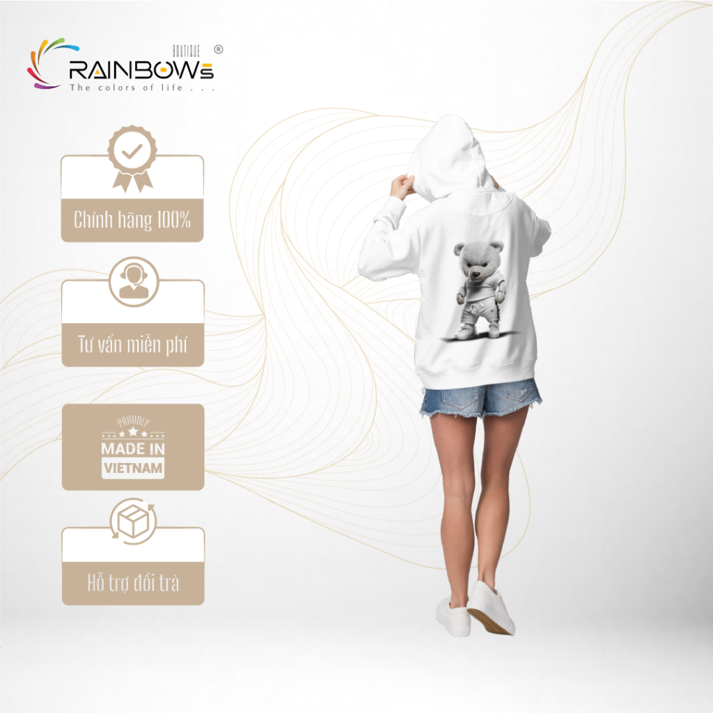 áo hoodie đẹp in hình gấu bear chất