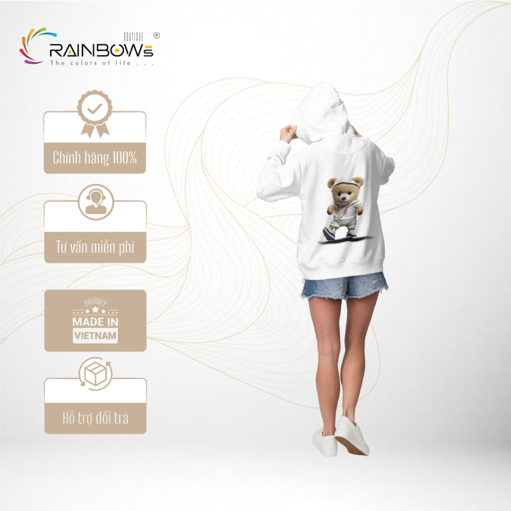 áo hoodie đẹp in hình gấu bear