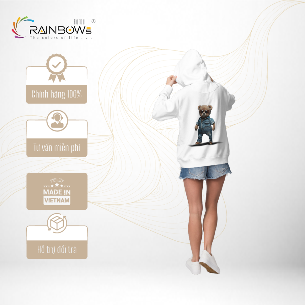 áo hoodie in hình gấu bear đẹp và chất