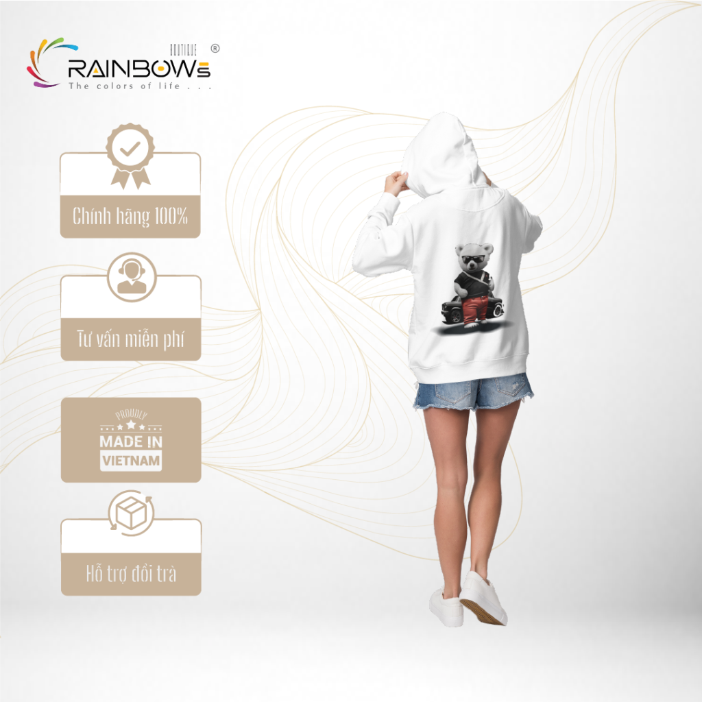 áo hoodie cực đẹp in hình gấu bear chất