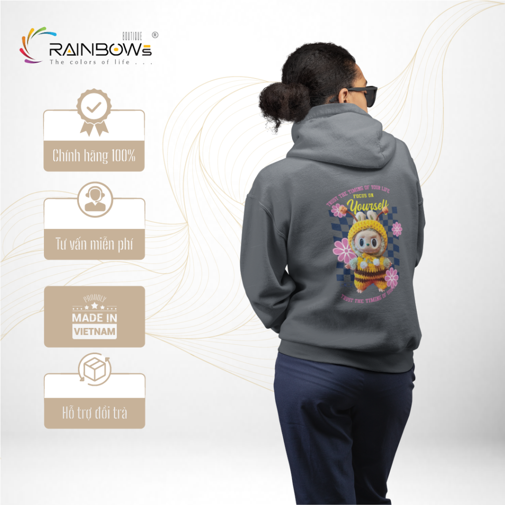 áo hoodie in hình labubu siêu chất