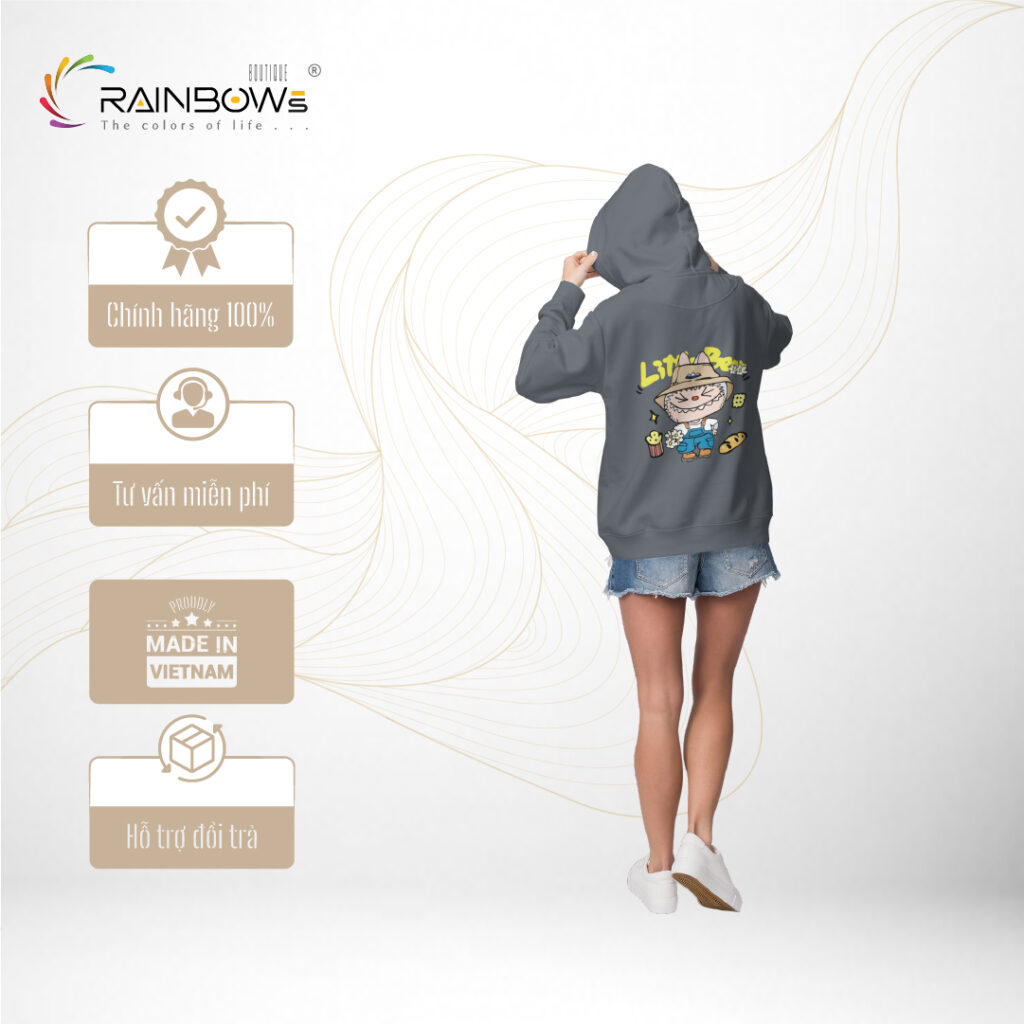 áo hoodie đẹp in hình labubu ngầu