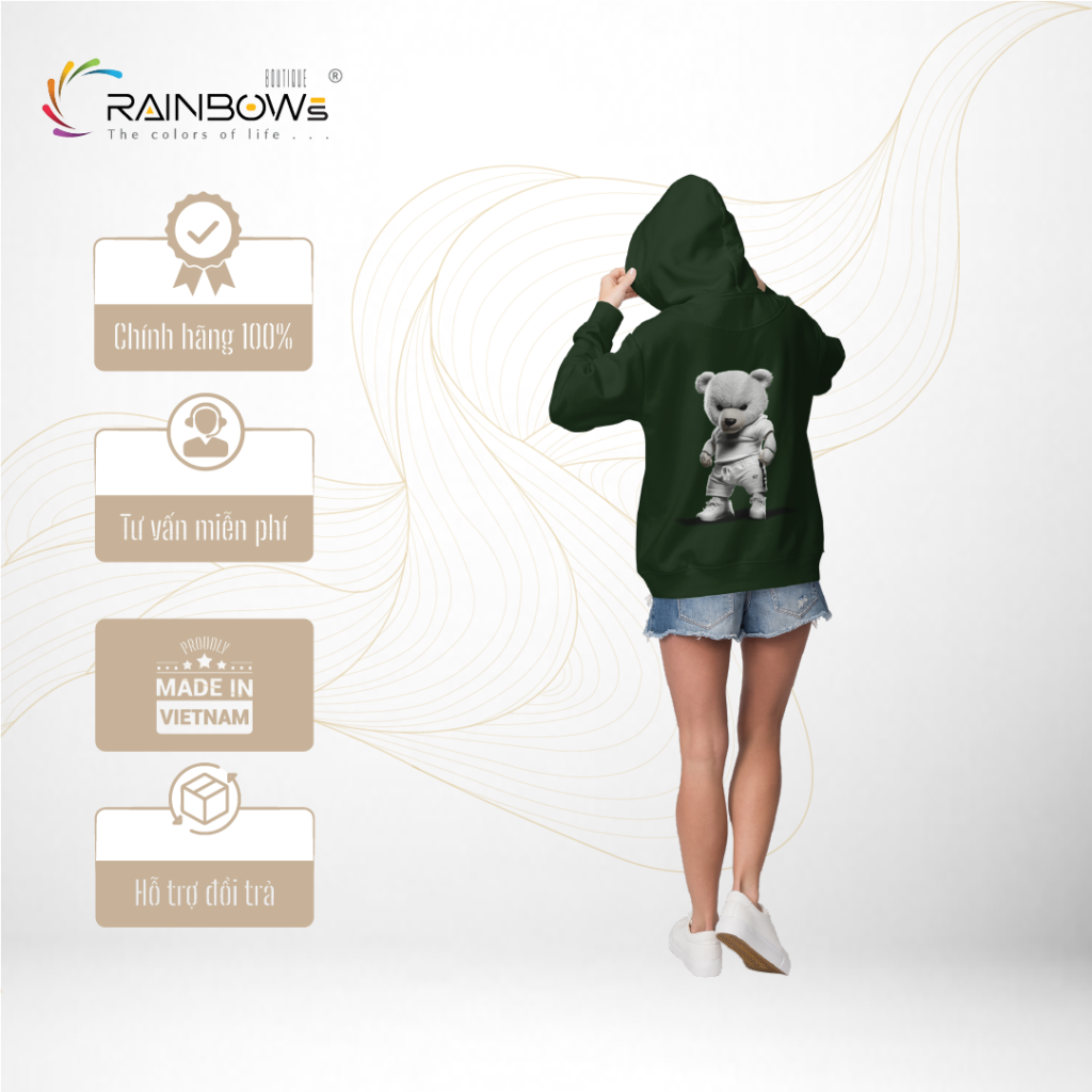 áo hoodie in hình gấu bear siêu đẹp