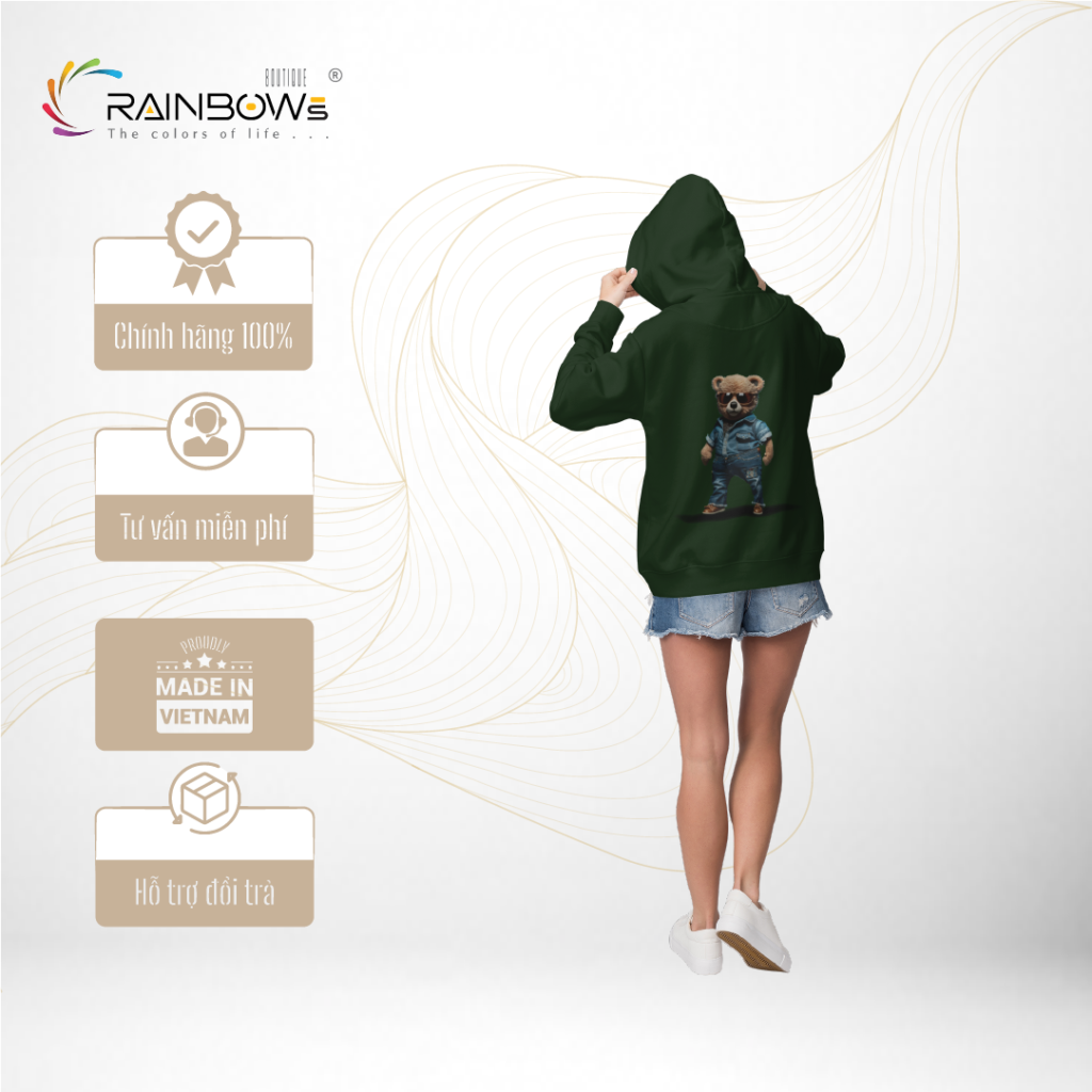 áo hoodie cực đẹp và chất in hình gấu bear đẹp