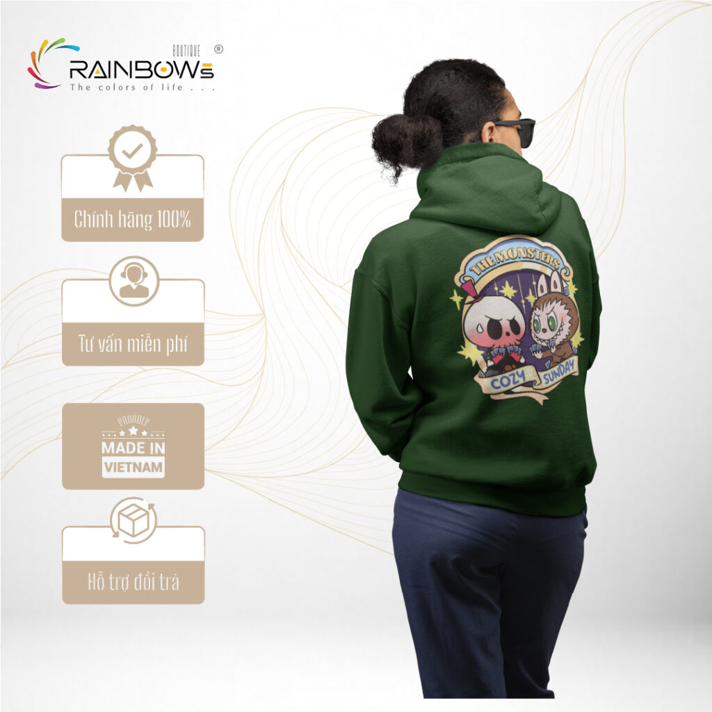 áo hoodie in hình labubu chất