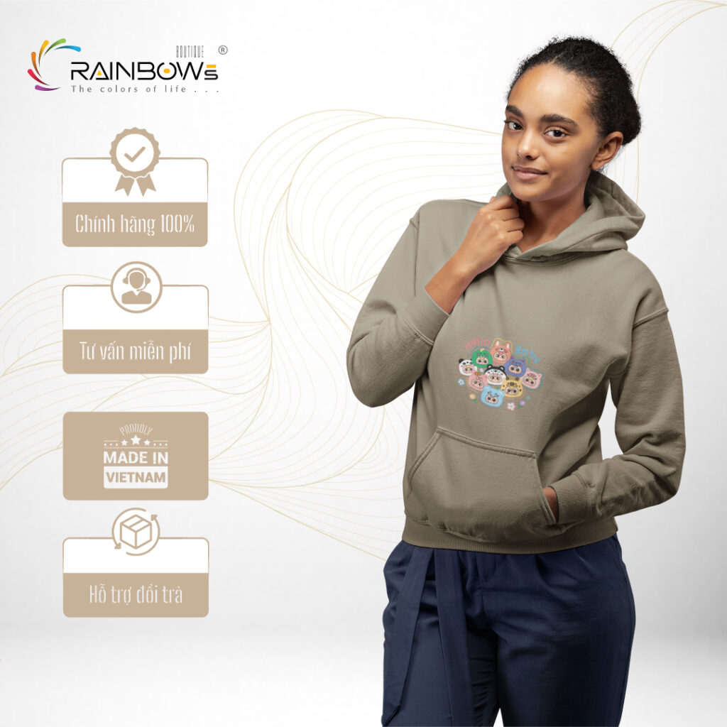 áo hoodie in hình cực chất baby three