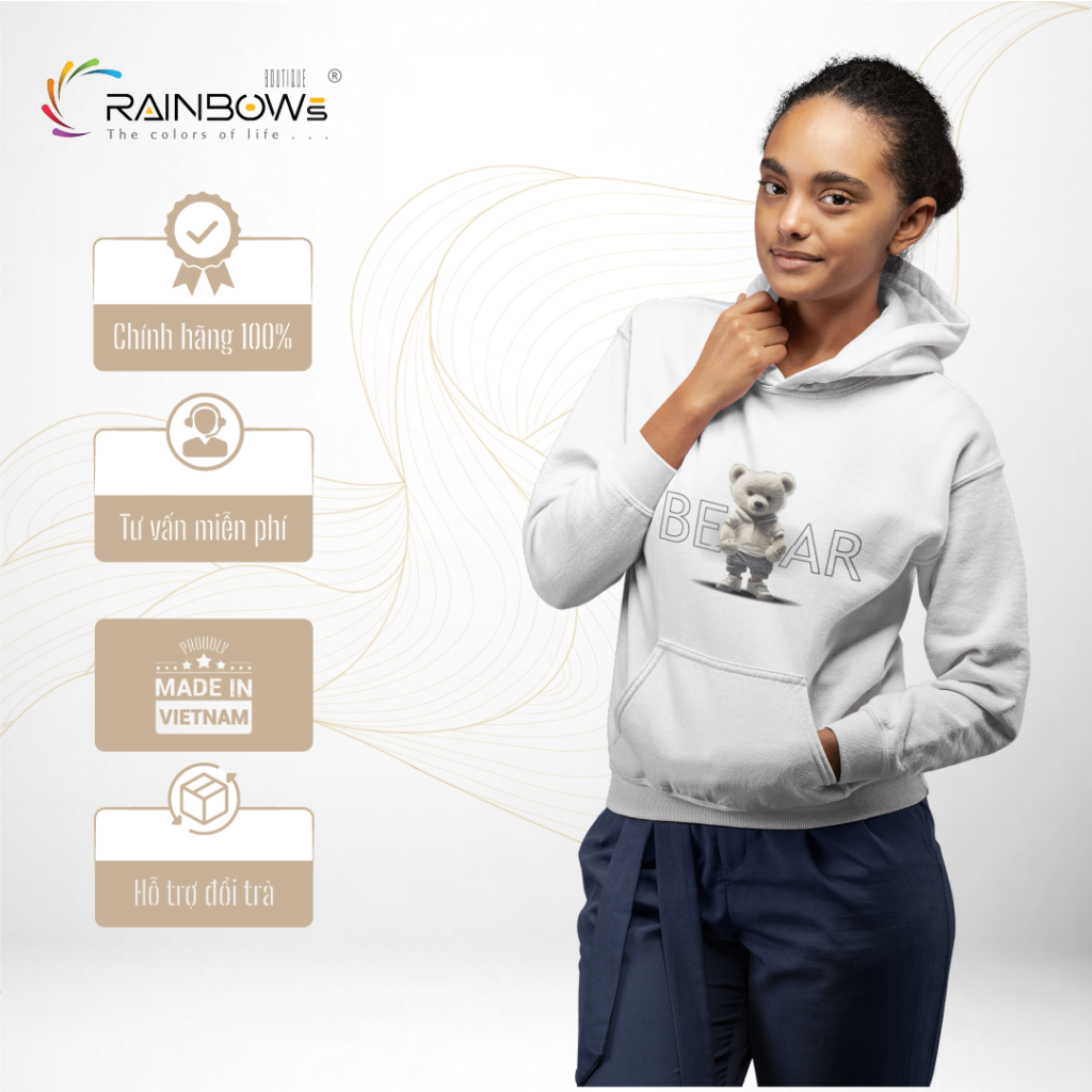 áo hoodie in hình đẹp gấu bear