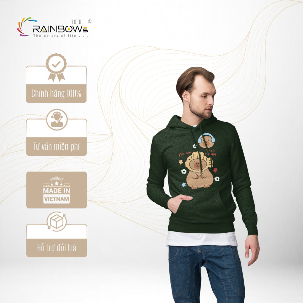 áo hoodie in hình cappy bara chất