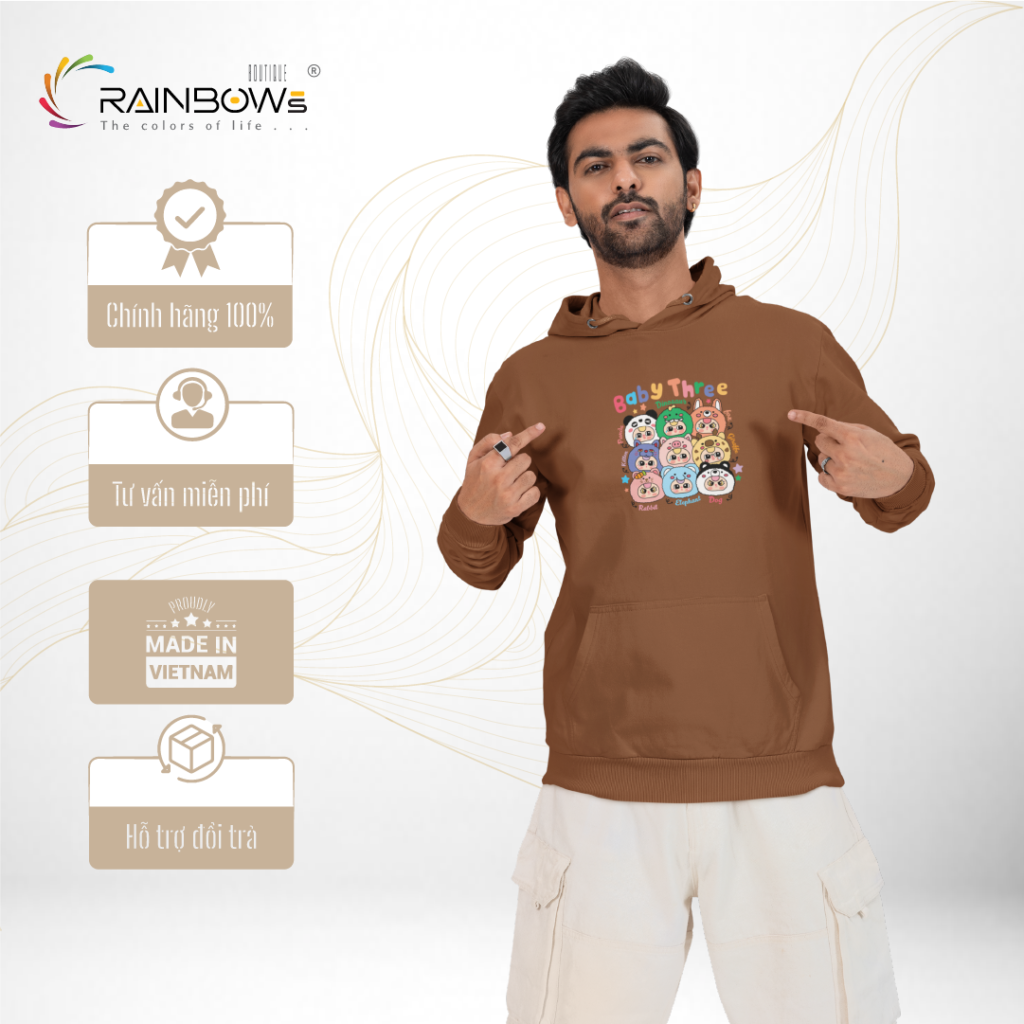 áo hoodie in hình baby three siêu đẹp