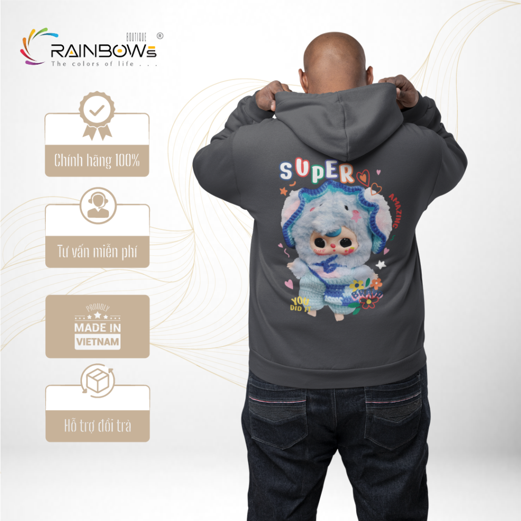 áo hoodie in hình baby three đẹp
