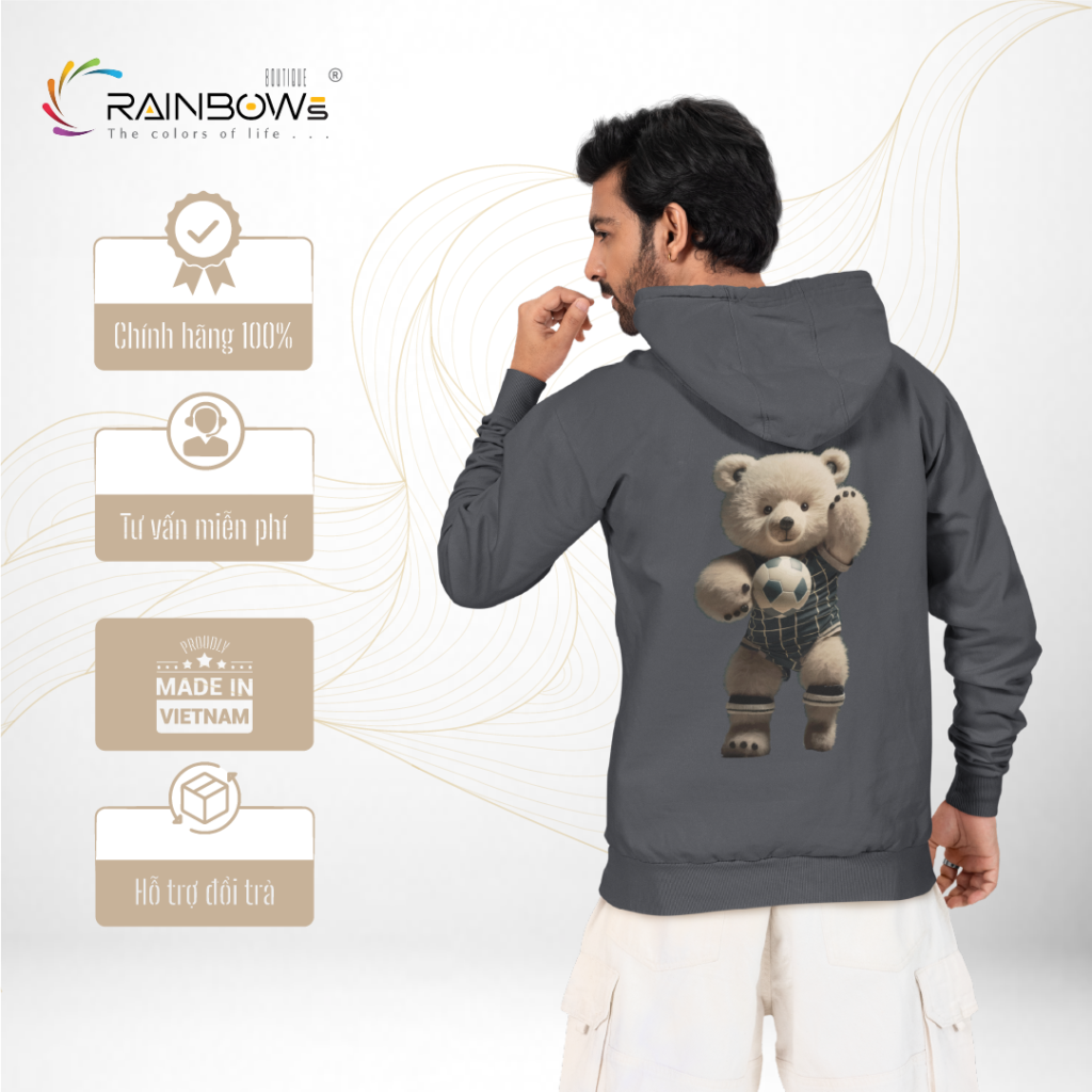 áo hoodie in hình gấu bear siêu chất