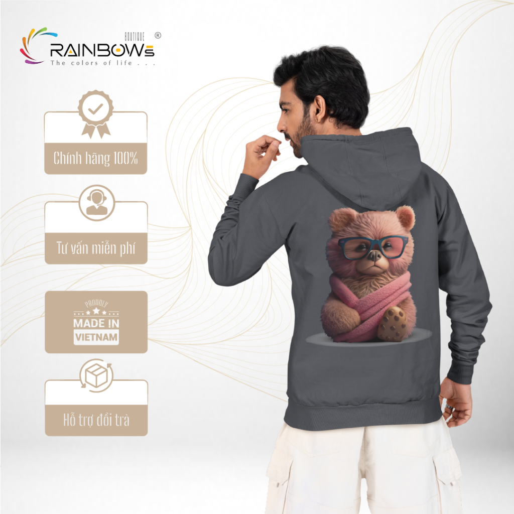 áo hoodie in hình gấu bear siêu đẹp