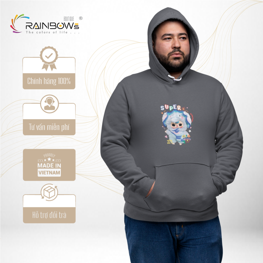 áo hoodie in hình baby three chất