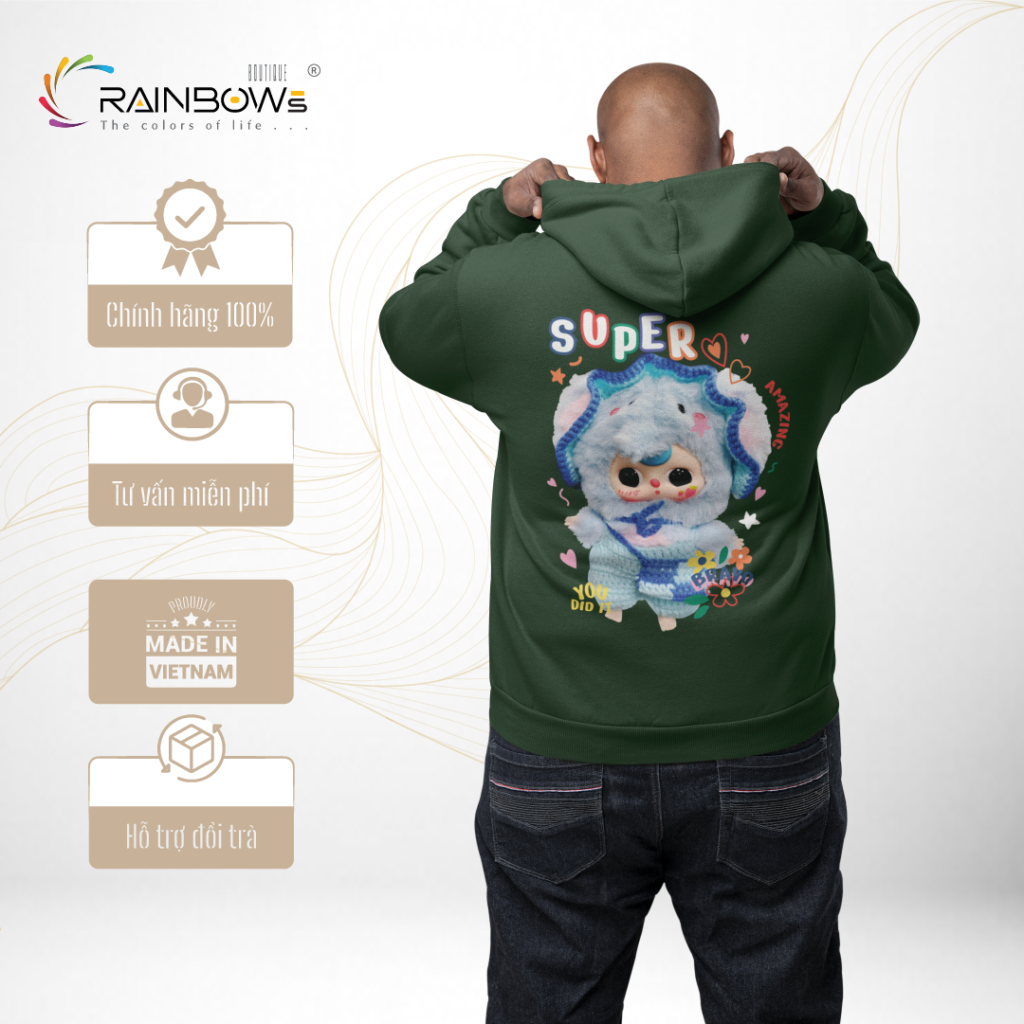 áo hoodie in hình baby three đẹp